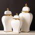 White & Gold Lid Jar